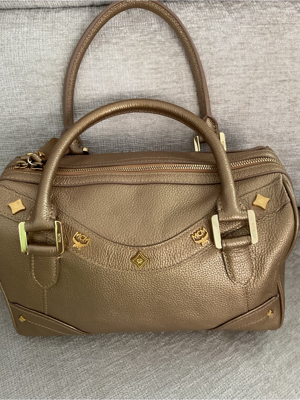 MCM Top Handle Leather Bag